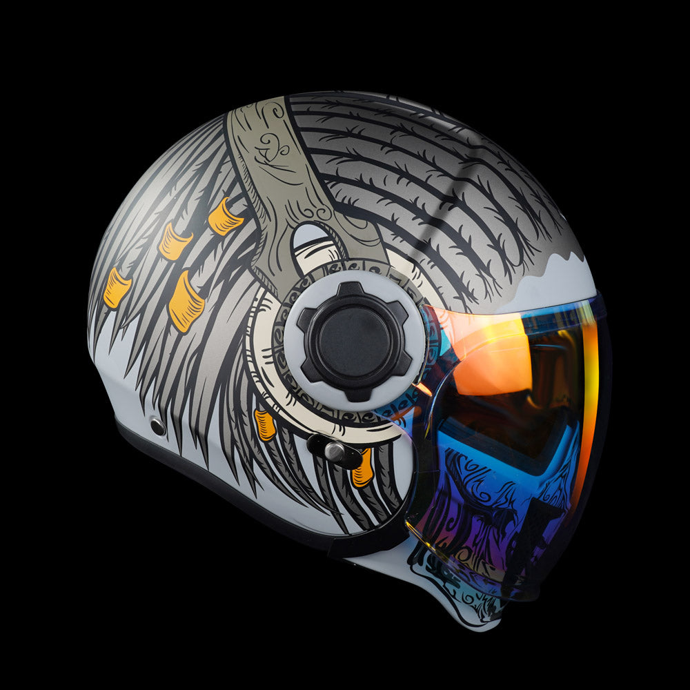 TK02 Grey carver Full Face Protection Premium Helmet 