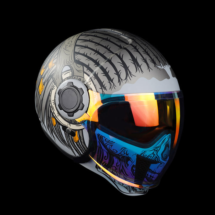 TK02 Grey carver Full Face Protection Premium Helmet 