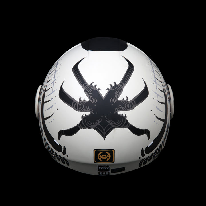 TK02 FOO DOG Full Face Protection Premium Helmet (White)