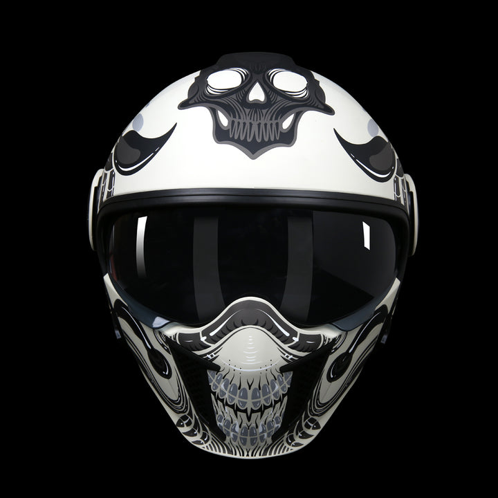 TK02 FOO DOG Full Face Protection Premium Helmet (White)