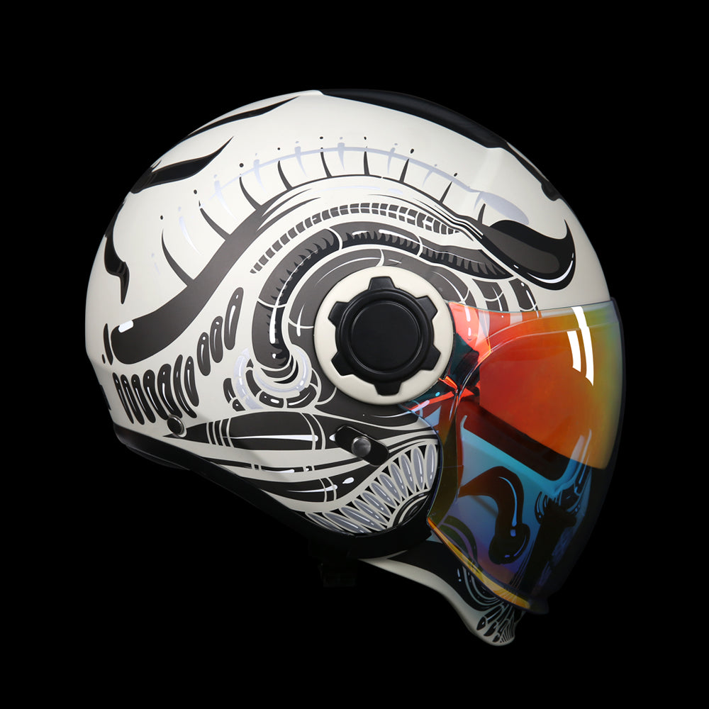 TK02 Full Face Helmet---Rainbow visor